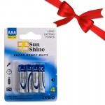 بسته 1+11 باتری نیم قلمی سان شاین (Sun Shine) مدل R03 Super Heavy Duty 1.5V AAA (کارتی 4 تایی) (یک عدد هدیه)