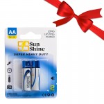 بسته 1+11 باتری قلمی سان شاین (Sun Shine) مدل R6 Super Heavy Duty 1.5V AA (کارتی 2 تایی) (یک عدد هدیه)