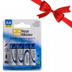 بسته 1+11 باتری قلمی سان شاین (Sun Shine) مدل R6 Super Heavy Duty 1.5V AA (کارتی 4 تایی) (یک عدد هدیه)