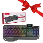 بسته 1+10 کیبورد سیم دار بک لایت RGB تسکو (TSCO) مدل TK 8088GA (یک عدد هدیه)