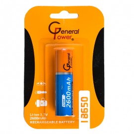 باتری شکاری سر گرد شارژی جنرال پاور (General Power) مدل 18650 2600mAh