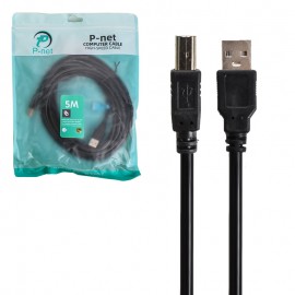 کابل پرینتر USB AM/BM پی نت (P-net) طول 5 متر