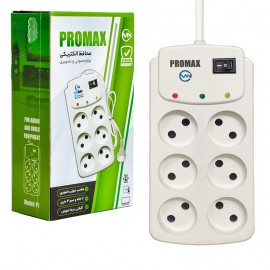 محافظ برق لوازم صوتی تصویری پرومکس (PROMAX) 6 خانه 3 متری مدل P1