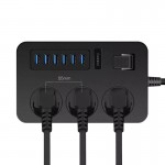 رابط و چندراهی برق 3 خانه + شش پورت USB ارلدام (Earldom) مدل ES-SC04
