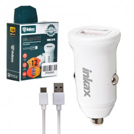 شارژر فندکی 18 وات + کابل تایپ سی اینکاکس (inkax) مدل CA-03