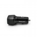 شارژر فندکی 60 وات دو پورت + کابل تایپ سی به تایپ سی فیلیپس (PHILIPS) اورجینال مدل DLP5522CC