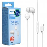 هندزفری تایپ سی فیلیپس (PHILIPS) اورجینال مدل TAE2146WT/BK 2000Series