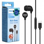 هندزفری تایپ سی فیلیپس (PHILIPS) اورجینال مدل TAE2146WT/BK 2000Series