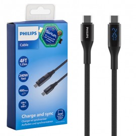 کابل تایپ سی به تایپ سی (Type-C To Type-C) فیلیپس (PHILIPS) اورجینال طول 1.25 متر مدل DLC4582C