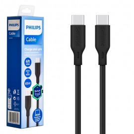 کابل تایپ سی به تایپ سی (Type-C To Type-C) فیلیپس (PHILIPS) اورجینال طول 2 متر مدل DLC4561CB