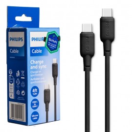 کابل تایپ سی به تایپ سی (Type-C To Type-C) فیلیپس (PHILIPS) اورجینال طول 1.2 متر مدل DLC6541CB/CP/CW