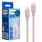 کابل تایپ سی به تایپ سی (Type-C To Type-C) فیلیپس (PHILIPS) اورجینال طول 1.2 متر مدل DLC6541CB/CP/CW