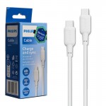 کابل تایپ سی به تایپ سی (Type-C To Type-C) فیلیپس (PHILIPS) اورجینال طول 1.2 متر مدل DLC6541CB/CP/CW