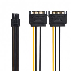 کابل تبدیل ساتا پاور دو سر (Sata 15) به 6 پین گرافیک