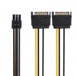 کابل تبدیل ساتا پاور دو سر (Sata 15) به 6 پین گرافیک