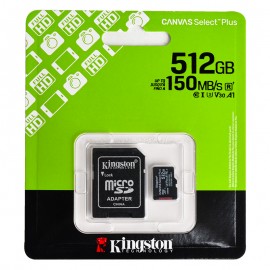 رم موبایل و دوربین کینگستون (KingSton) مدل 512GB MicroSDXC CANVAS Select Plus 150MB/s خشاب دار گارانتی آسان سرویس