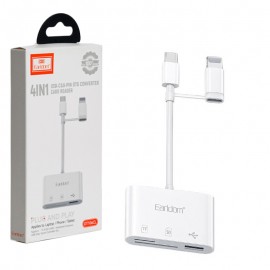 تبدیل OTG (USB-A TO Type-C & Lightning) + رم ریدر 4IN1 ارلدام (Earldom) مدل ET-OT106CL