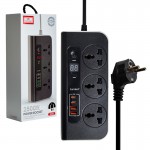 رابط و چندراهی برق 3 خانه + چهار پورت USB ارلدام (Earldom) مدل ES-SC02