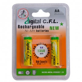 باتری قلمی شارژی سی اف ال (C.F.L) مدل Ni-MH AA 1.2V 1350mAh (کارتی 2 تایی)
