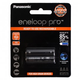 باتری نیم قلمی شارژی پاناسونیک (Panasonic) مدل eneloop pro HR03 Ni-MH AAA 1.2V 950mAh (کارتی 2 تایی)