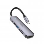 هاب 4 پورت و رابط تایپ سی + رم ریدر 6IN1 هوکو (hoco) مدل HB28 100W