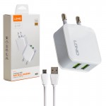 شارژر دیواری 12 وات 2 پورت + کابل اندروید (MicroUSB) الدینیو (LDNIO) مدل A2201