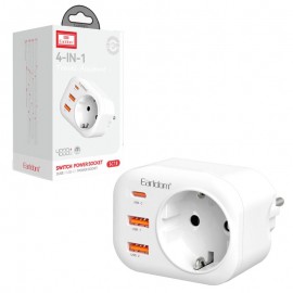 رابط برق + کلگی شارژر 12 وات سه پورت 4IN1 ارلدام (Earldom) مدل ES-SC18