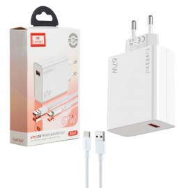 شارژر دیواری 67 وات + کابل تایپ سی (Type-C) ارلدام (Earldom) مدل ES-EU47