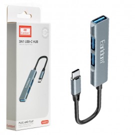 هاب 3 پورت USB 3.0 و رابط تایپ سی 3IN1 ارلدام (Earldom) مدل ET-HUB10