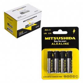 باتری قلمی میتسوشیدا (MITSUSHIDA) مدل Alkaline 1.5V LR6 AM-3 AA (بسته 40 عددی)