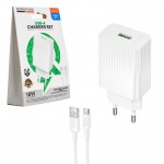 شارژر دیواری 18 وات + کابل تایپ سی (USB-A To Type-C) بروفون (BOROFONE) مدل BAS72A