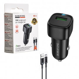شارژر فندکی 18 وات + کابل تایپ سی (USB-A To Type-C) بروفون (BOROFONE) مدل BZ34