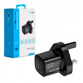 کلگی شارژر 20 وات سه شاخه اروپایی پاوا (PAWA) مدل PW-GN20UK-BK