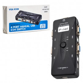 سوئیچ VGA KVM دستی 4 پورت USB پی نت (P-net) مدل 4UK