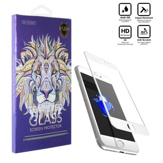 محافظ گلس صفحه نمایش 5D مناسب برای گوشی Iphone 7 Plus سفید