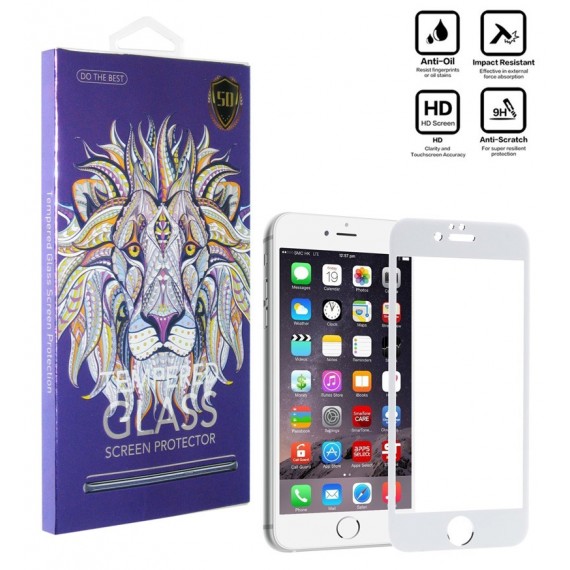 محافظ گلس صفحه نمایش 5D مناسب برای گوشی Iphone 6 سفید
