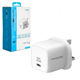 کلگی شارژر 20 وات سه شاخه اروپایی پاوا (PAWA) مدل PW-PM120WUK-WH