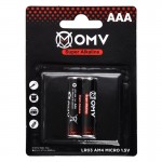 باتری نیم قلمی او ام وی (OMV) مدل Super Alkaline LR03 AM4 MICRO 1.5V AAA (کارتی 2 تایی)