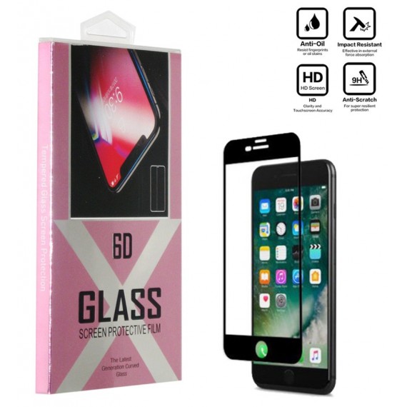 محافظ گلس صفحه نمایش 6D مناسب برای گوشی Iphone 7 Plus مشکی