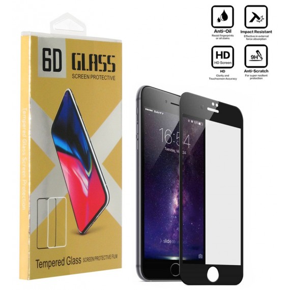 محافظ گلس صفحه نمایش 6D مناسب برای گوشی Iphone 8 Plus مشکی