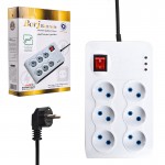 محافظ برق لوازم صوتی تصویری و کامپیوتر 6 خانه برج (Borj Electronic) طول 1.8 متر مدل Parsa 95525