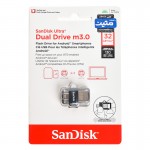 فلش OTG Micro سن دیسک (SanDisk) مدل 32GB Ultra Dual Drive m3.0 USB 3.0 گارانتی متین