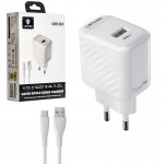 شارژر دیواری 18 وات + کابل تایپ سی (USB-A To Type-C) لنیس (LENYES) مدل LCH011-EU-TC