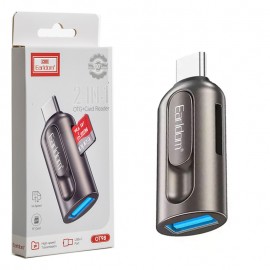تبدیل OTG (USB-A TO Type-C) + رم ریدر 2IN1 ارلدام (Earldom) مدل ET-OT98