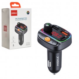 شارژر فندکی 30 وات سه پورت + MP3 پلیر بلوتوثی هیسکا (HISKA) مدل HCC-339