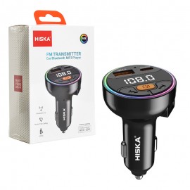 شارژر فندکی 30 وات سه پورت + MP3 پلیر بلوتوثی هیسکا (HISKA) مدل HCC-338