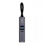 هاب 5 پورت USB 3.0 و رابط تایپ سی 7in1 هیسکا (HISKA) مدل HR-53