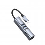 هاب 5 پورت USB 3.0 و رابط تایپ سی 7in1 هیسکا (HISKA) مدل HR-53