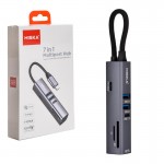 هاب 5 پورت USB 3.0 و رابط تایپ سی 7in1 هیسکا (HISKA) مدل HR-53