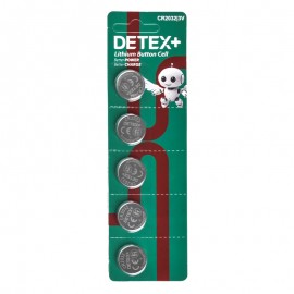 باتری سکه ای دیتکس پلاس (+DETEX) مدل 3V CR2032 (کارتی 5 تایی)